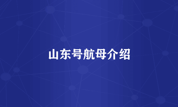 山东号航母介绍