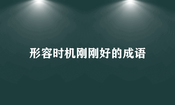 形容时机刚刚好的成语