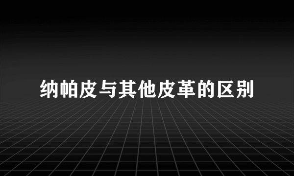 纳帕皮与其他皮革的区别