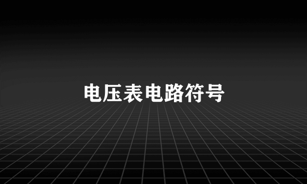 电压表电路符号