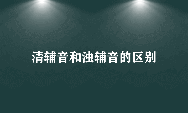 清辅音和浊辅音的区别