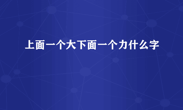 上面一个大下面一个力什么字