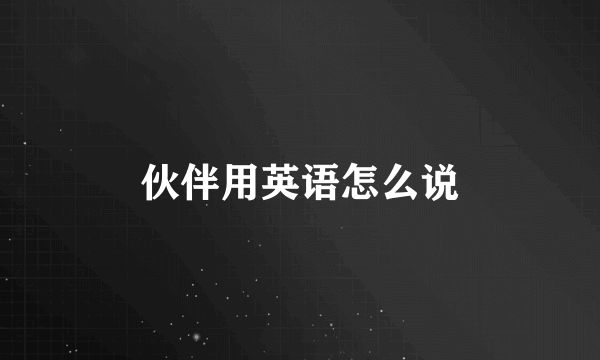 伙伴用英语怎么说