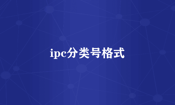 ipc分类号格式