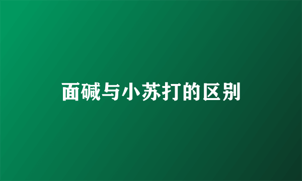 面碱与小苏打的区别