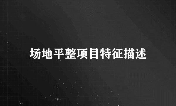 场地平整项目特征描述