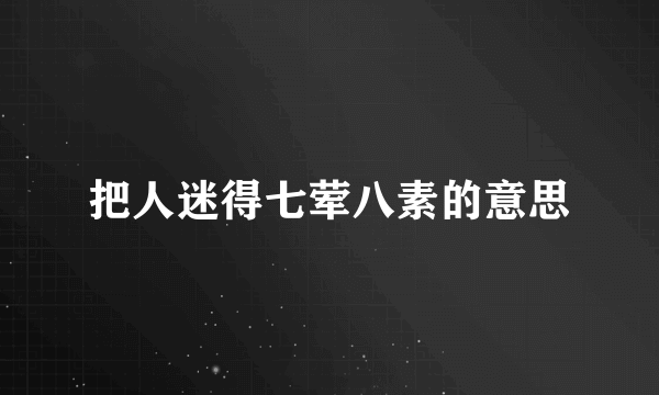 把人迷得七荤八素的意思