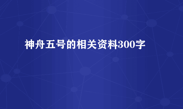 神舟五号的相关资料300字