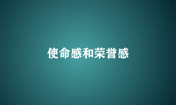 使命感和荣誉感