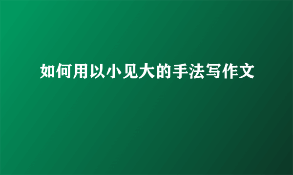 如何用以小见大的手法写作文