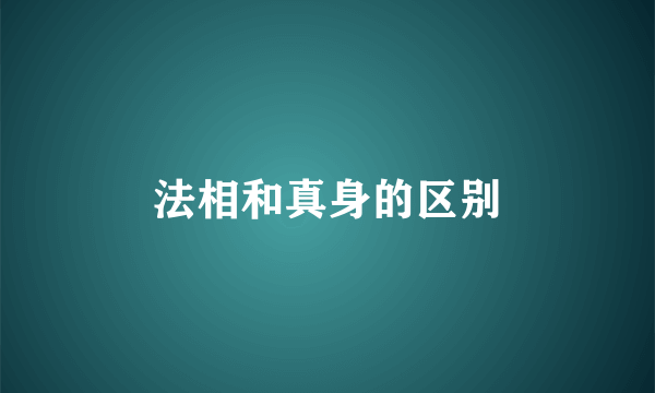 法相和真身的区别