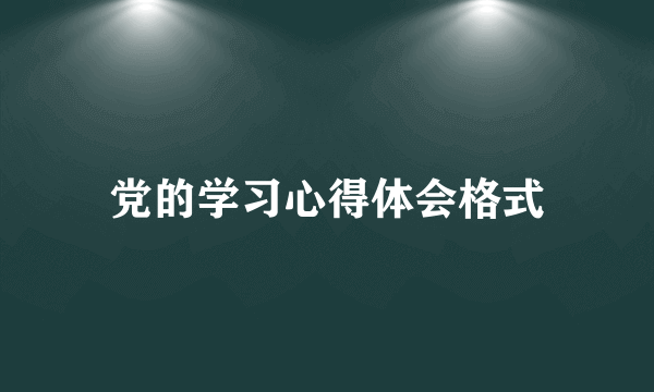 党的学习心得体会格式