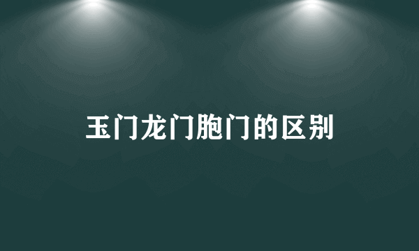 玉门龙门胞门的区别
