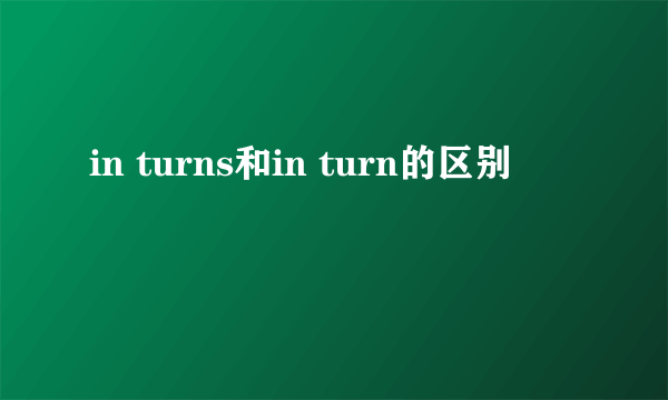 in turns和in turn的区别