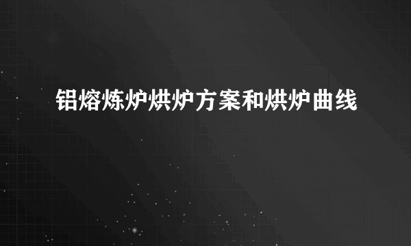 铝熔炼炉烘炉方案和烘炉曲线