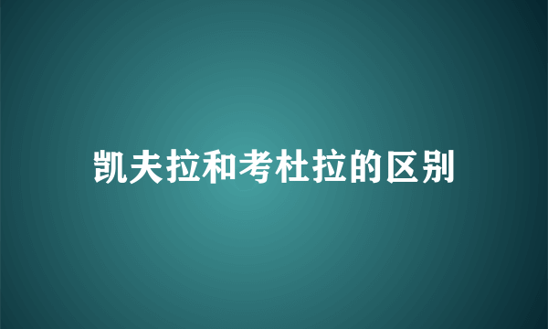 凯夫拉和考杜拉的区别