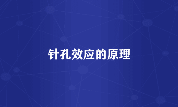 针孔效应的原理