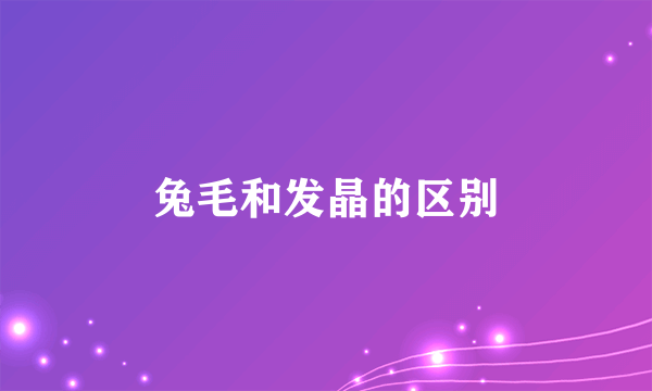 兔毛和发晶的区别