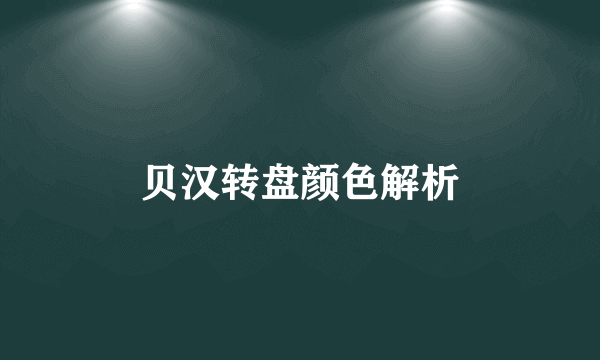贝汉转盘颜色解析