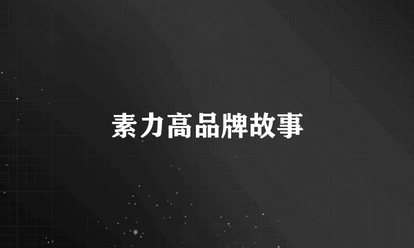 素力高品牌故事