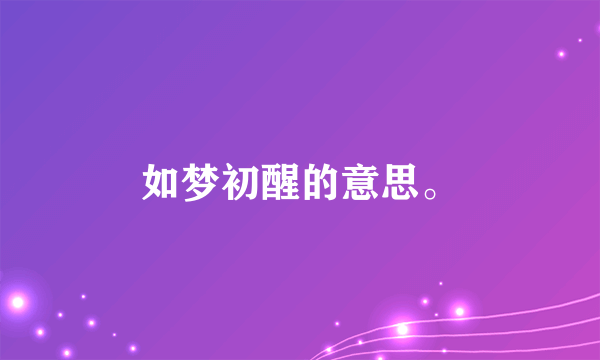 如梦初醒的意思。