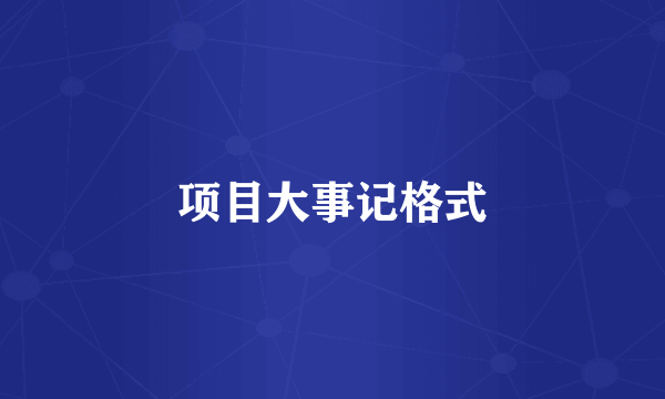 项目大事记格式