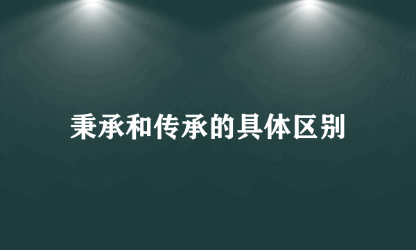 秉承和传承的具体区别