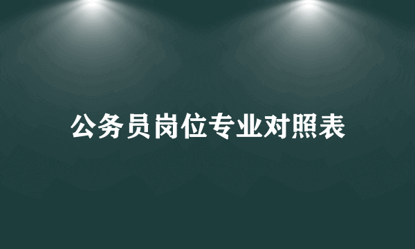公务员岗位专业对照表