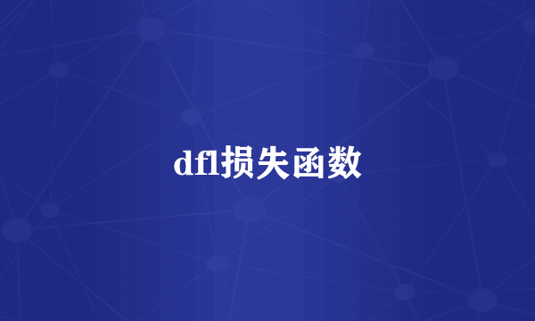 dfl损失函数