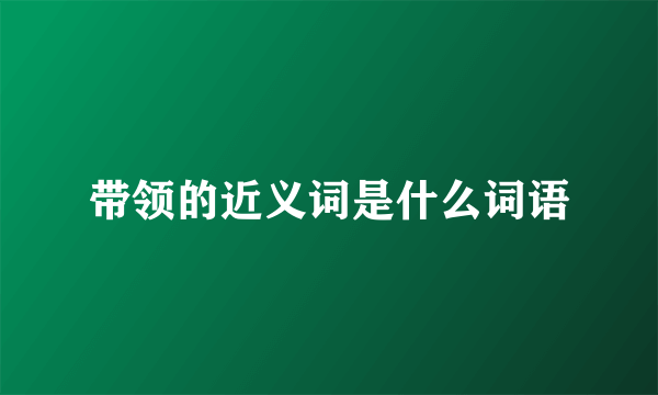 带领的近义词是什么词语