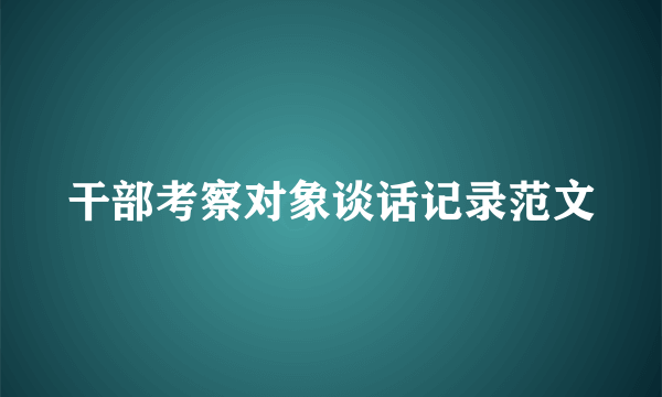 干部考察对象谈话记录范文