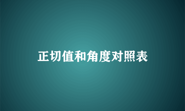 正切值和角度对照表