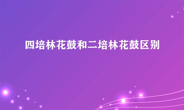 四培林花鼓和二培林花鼓区别