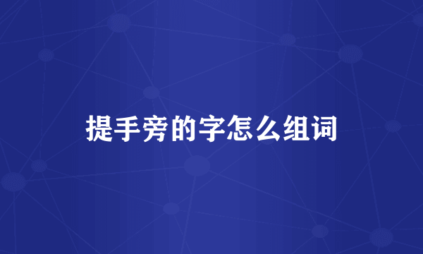 提手旁的字怎么组词