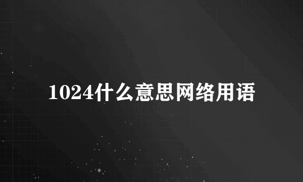 1024什么意思网络用语