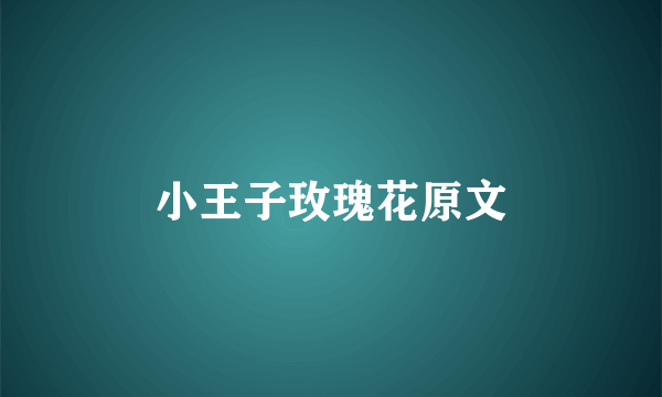 小王子玫瑰花原文