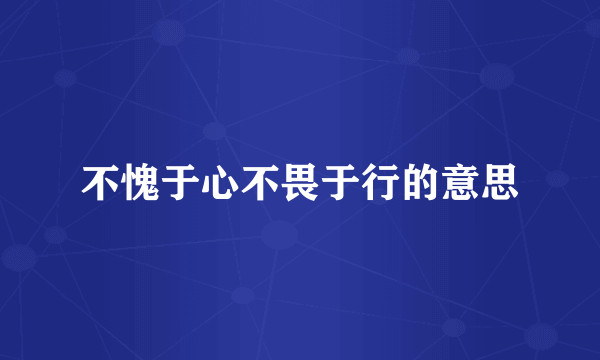 不愧于心不畏于行的意思