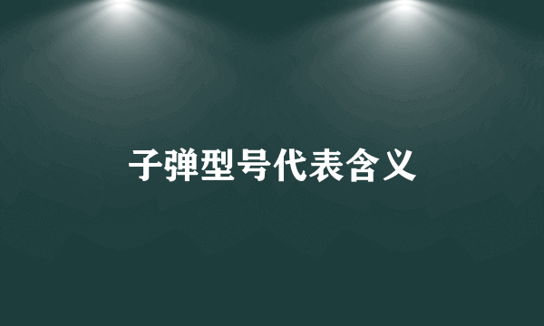子弹型号代表含义