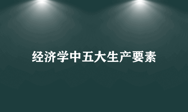 经济学中五大生产要素