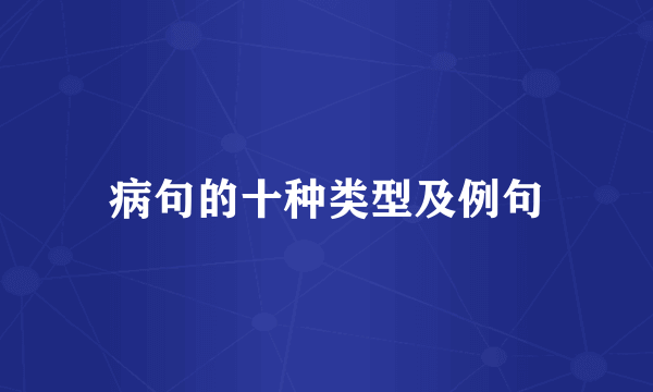 病句的十种类型及例句