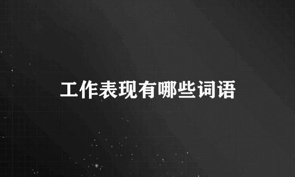 工作表现有哪些词语