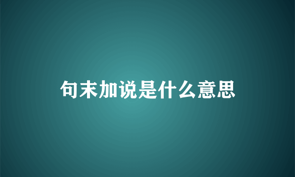 句末加说是什么意思