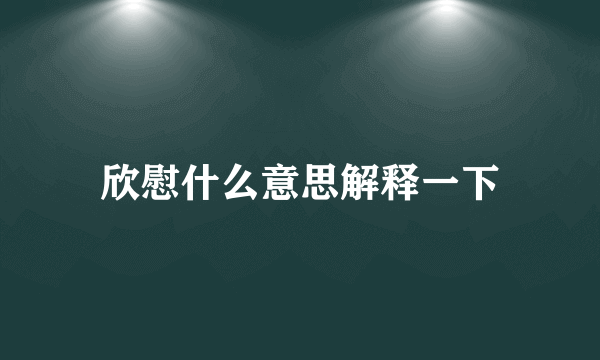 欣慰什么意思解释一下
