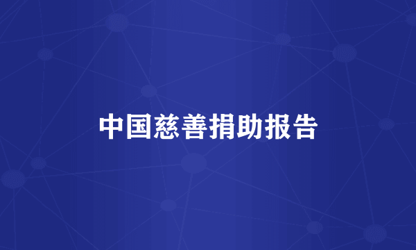 中国慈善捐助报告