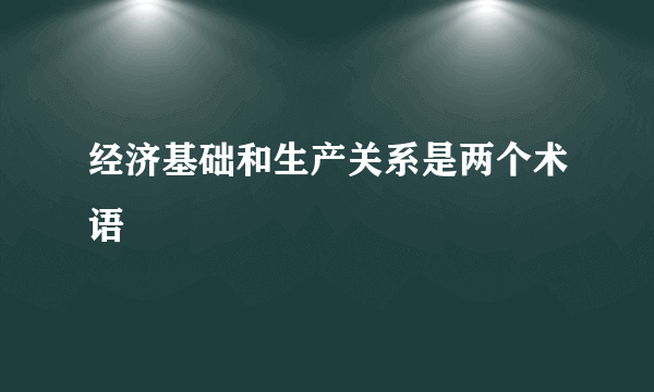 经济基础和生产关系是两个术语