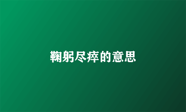 鞠躬尽瘁的意思