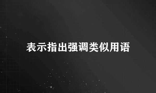 表示指出强调类似用语