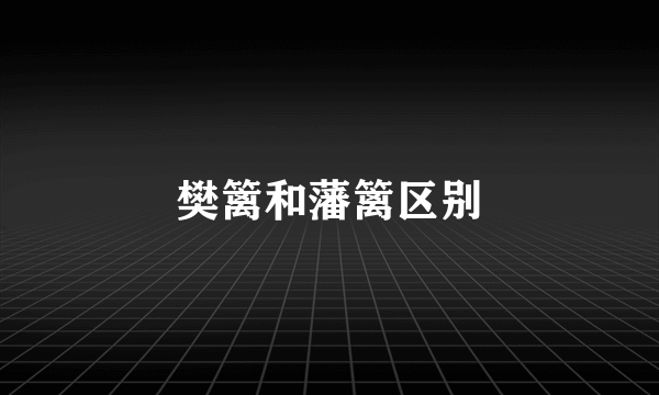 樊篱和藩篱区别