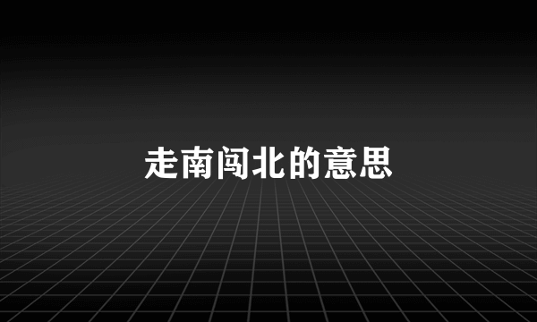 走南闯北的意思