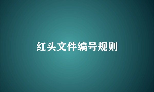 红头文件编号规则